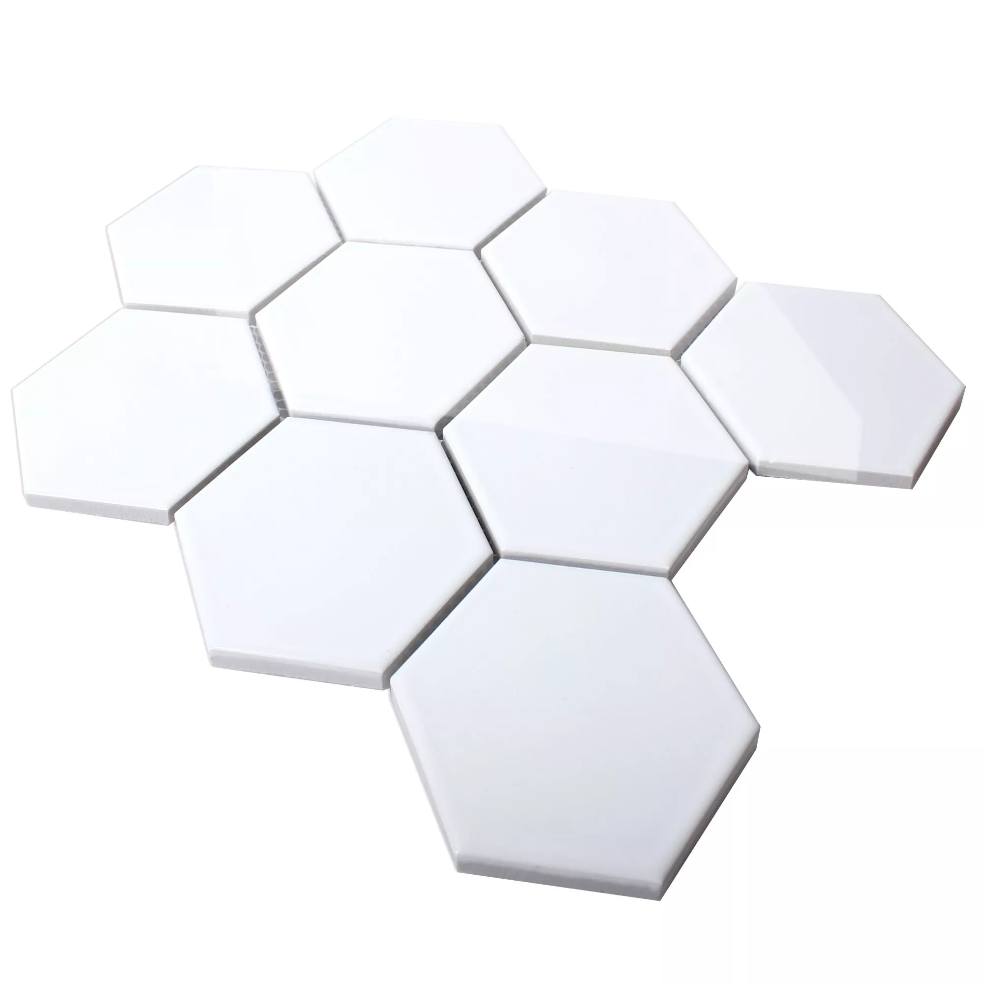 Prov Keramik Mosaik Hexagon Salamanca Vit Glänsande H95