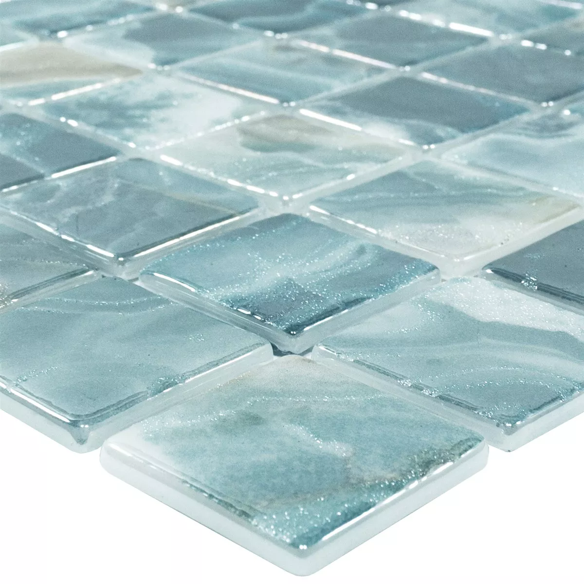 Glas Pool Mosaik Carolina Ljusblå