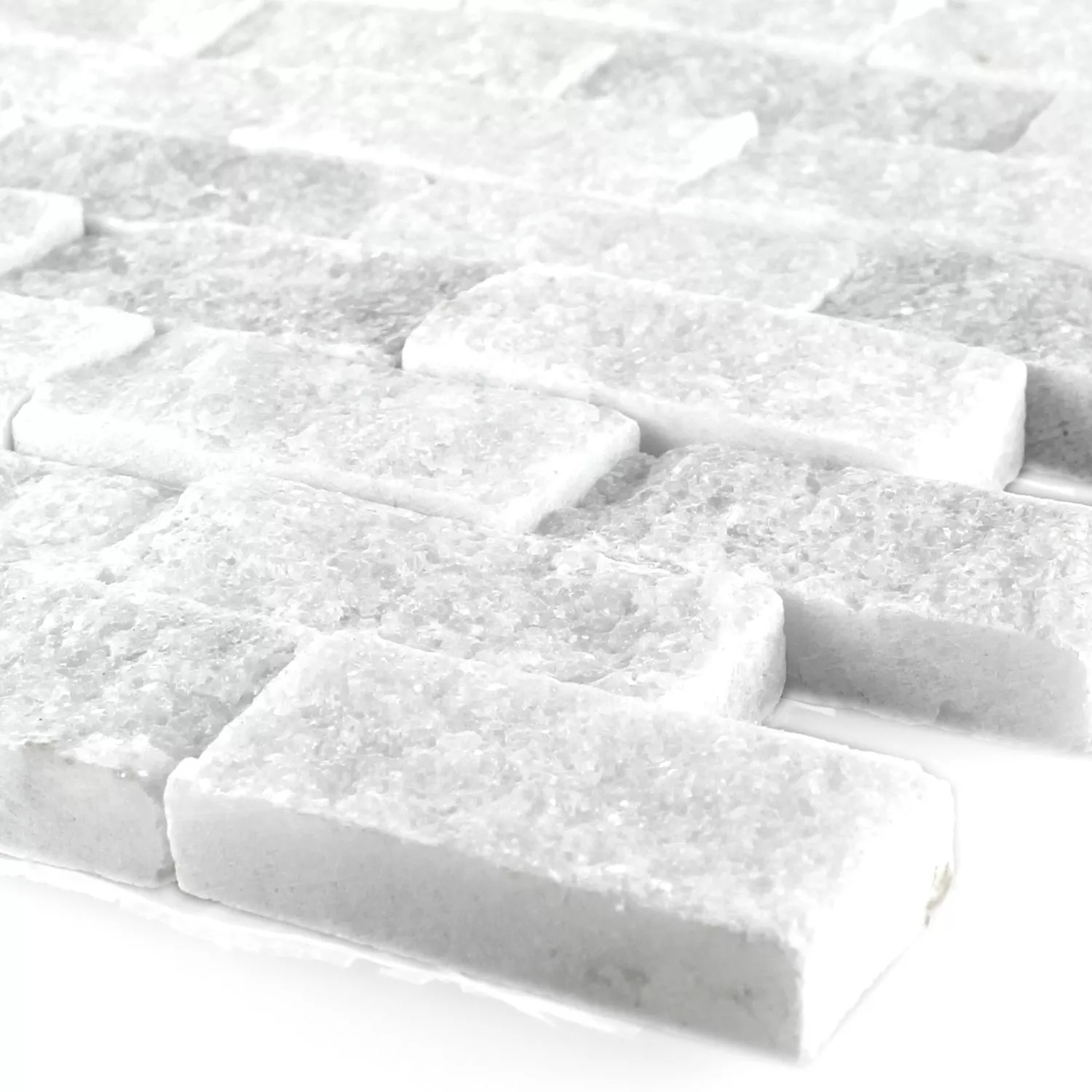 Mosaik Natursten Marmor Treviso Brick Vit 3D Mosaik Natursten Marmor Treviso Brick Vit 3D