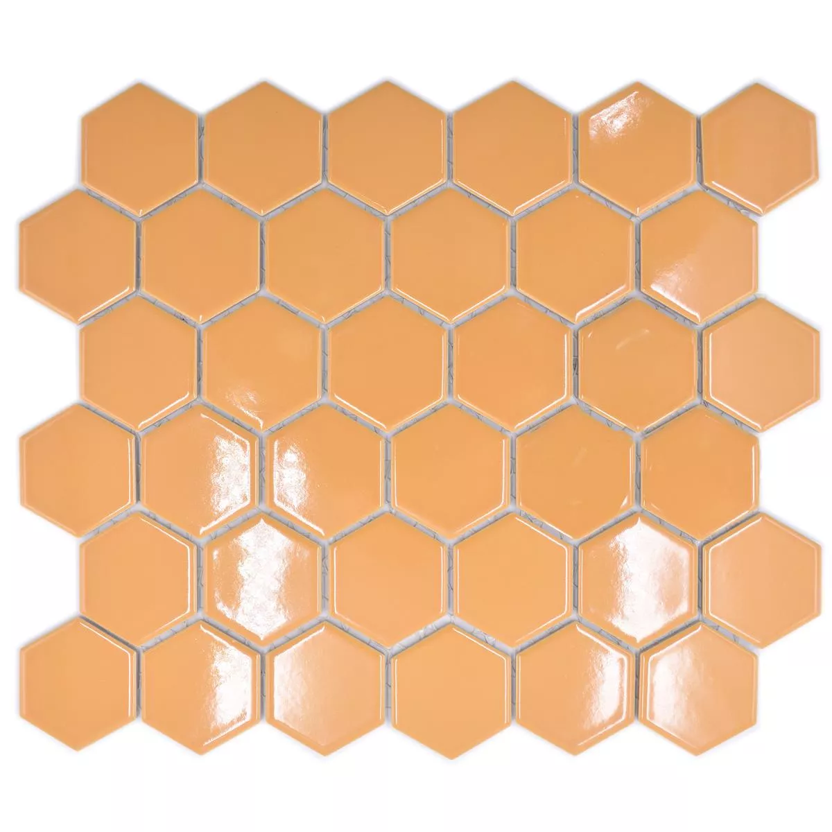 Keramikmosaik Salomon Hexagon Ockra Apelsin H51