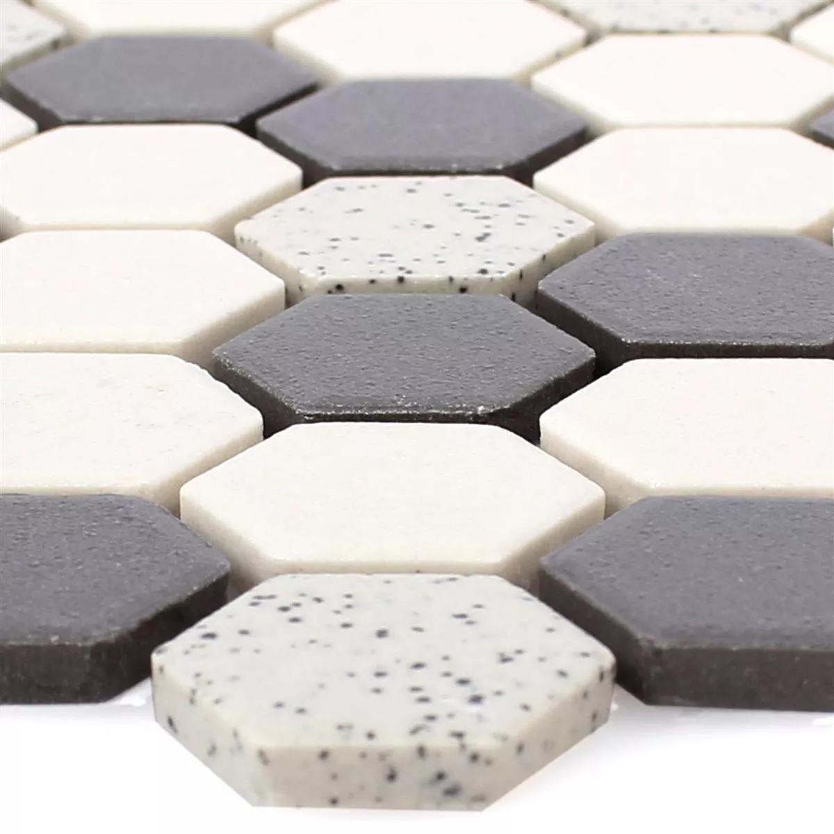 Keramik Mosaik Monforte Hexagon Svart Grå Keramik Mosaik Monforte Hexagon Svart Grå