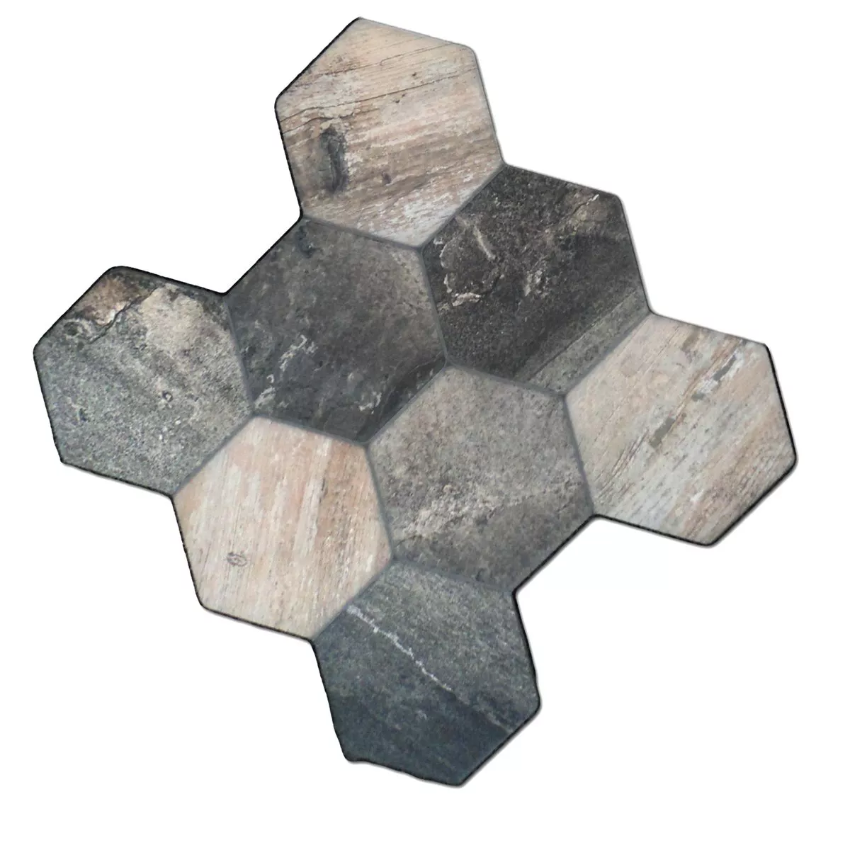 Klinker Hexagon Old Wood Optik 45x45cm