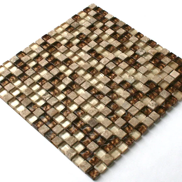 Prov Mosaik Glas Marmor Natursten Beige Guld