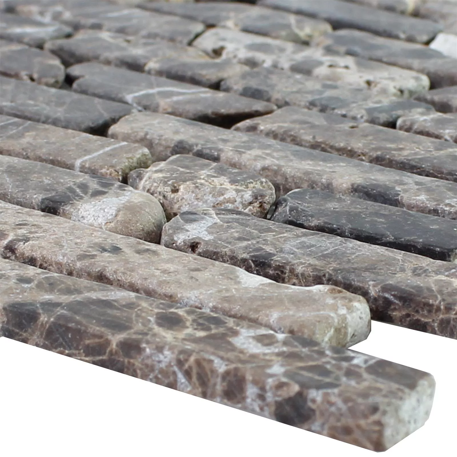 Marmor Natursten Mosaik Rocky Brun Marmor Natursten Mosaik Rocky Brun