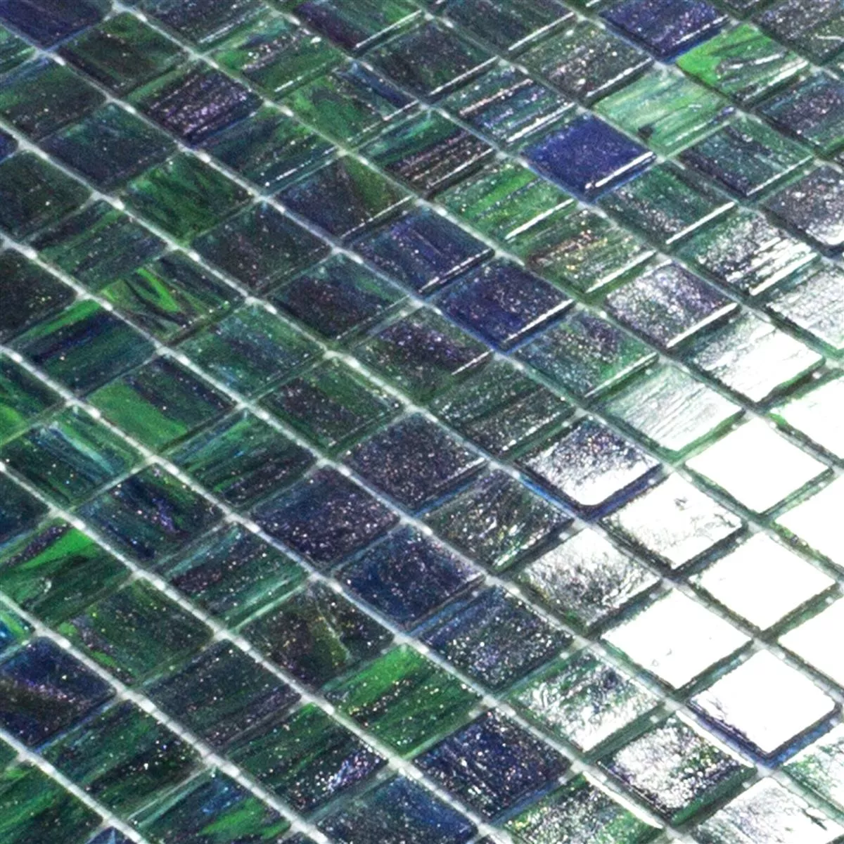 Glasmosaik Plattor Catalina Blå Grön Mix