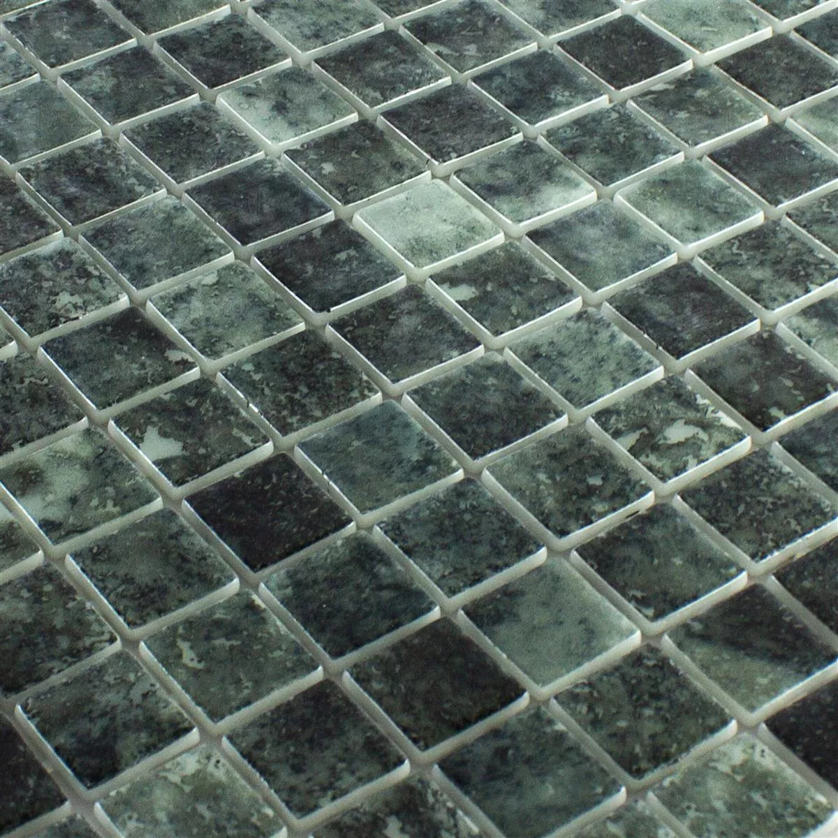 Glas Swimmingpool Mosaik Baltic Svart 25x25mm