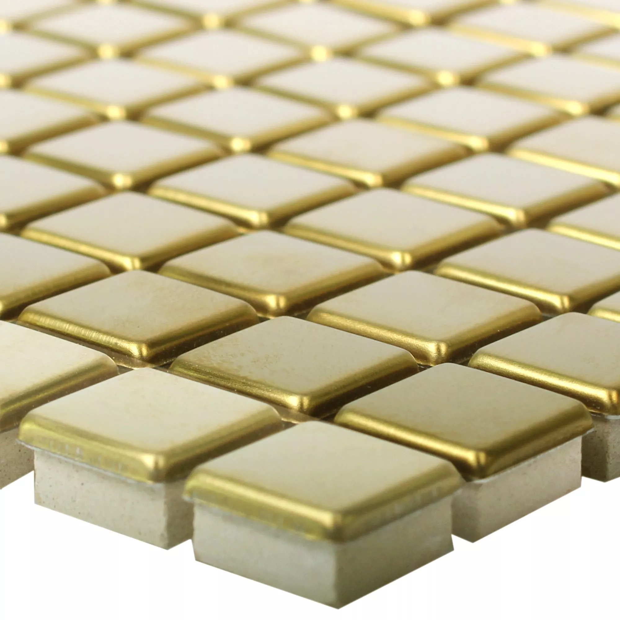 Mosaik Rostfritt Stål Metall Baikal Guld