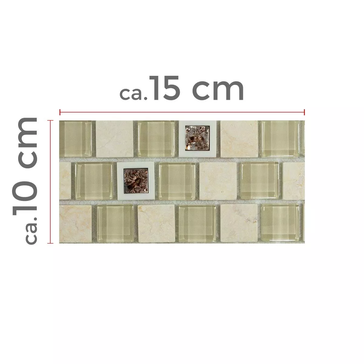 Prov Glas Plast Natursten Mosaik Lunaquell Beige