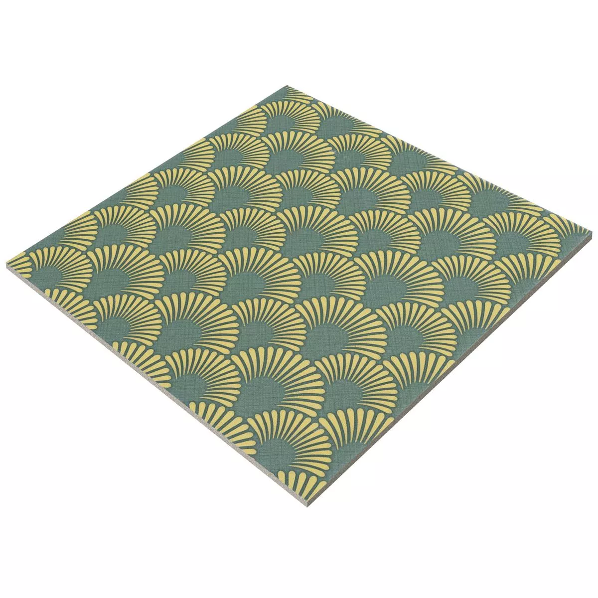 Klinker Cement Optik Wildflower Grön Dekor 18,5x18,5cm 