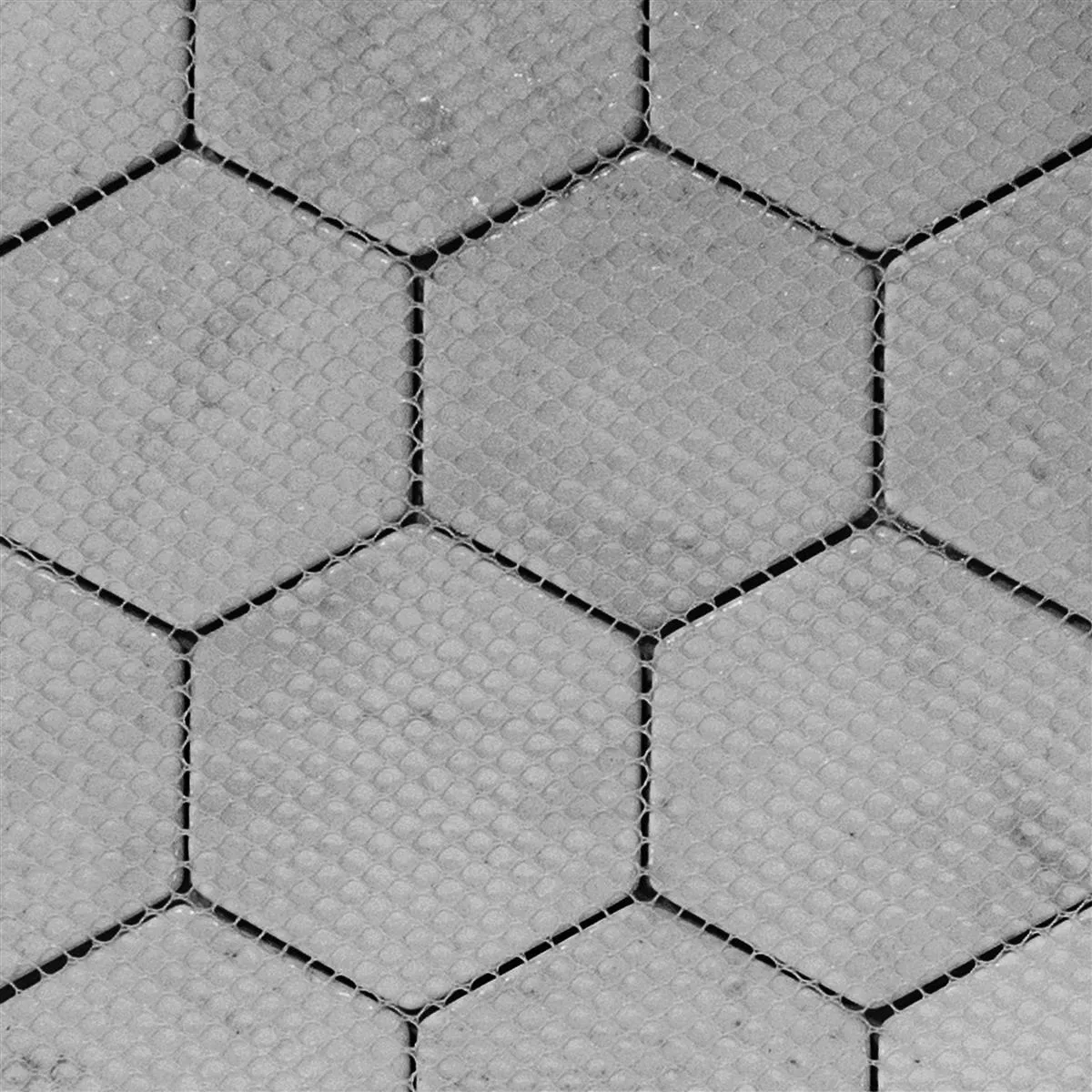 Glasmosaik Plattor Andalucia Hexagon Grå