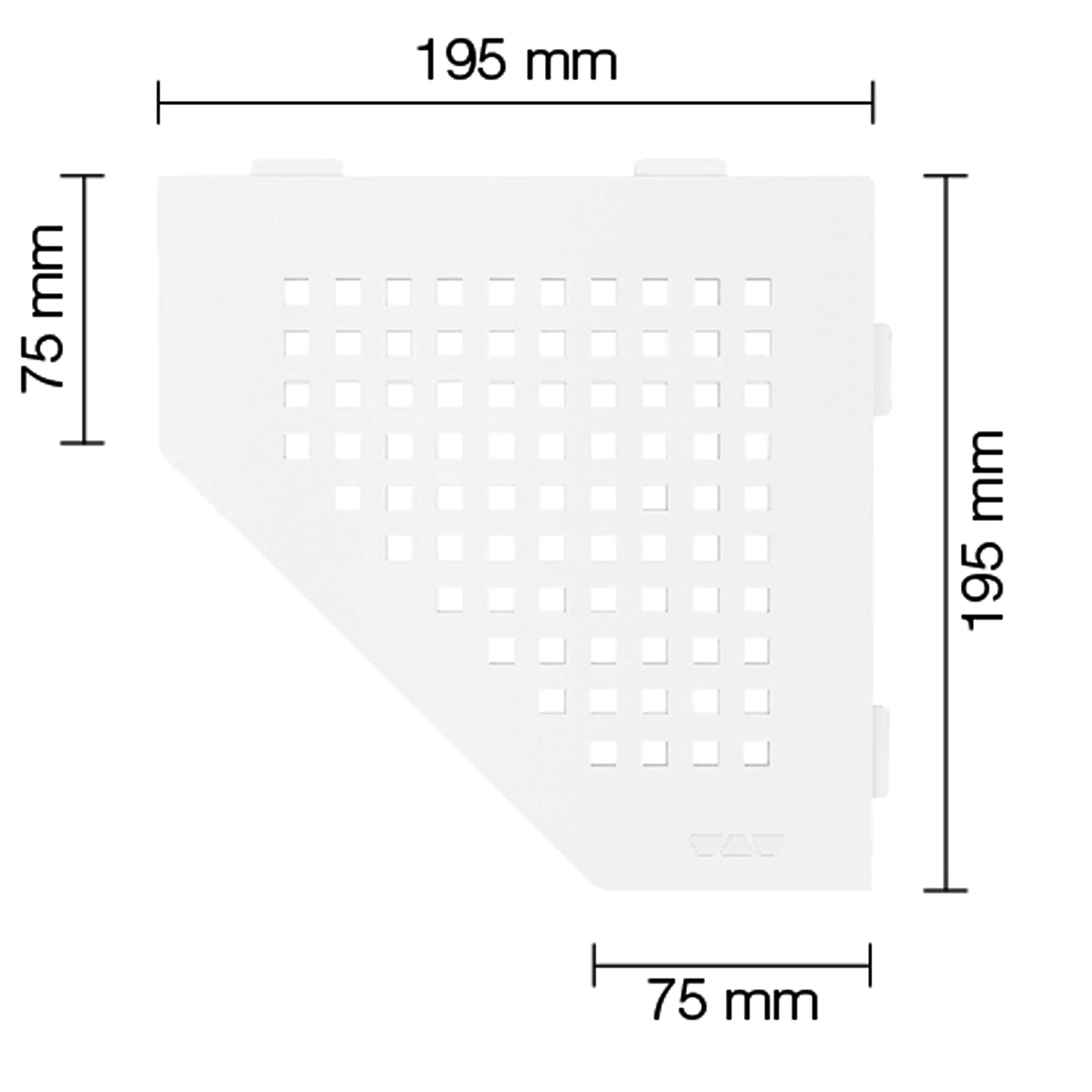 Vägghylla duschhylla Schlüter 5eck 19,5x19,5cm fyrkantig vit