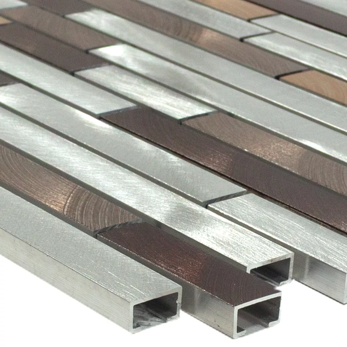 Aluminium Metall Mosaik Caramella Brun Silver