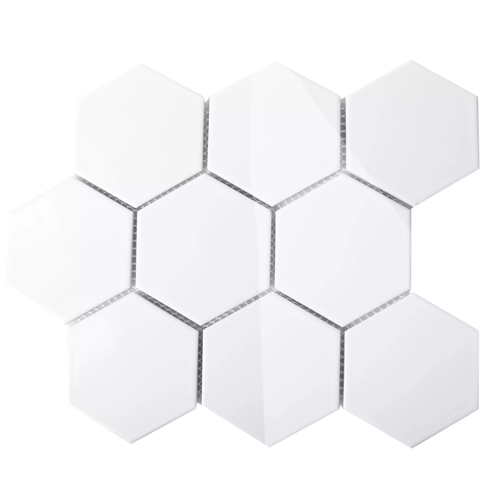 Keramik Mosaik Hexagon Salamanca Vit Glänsande H95