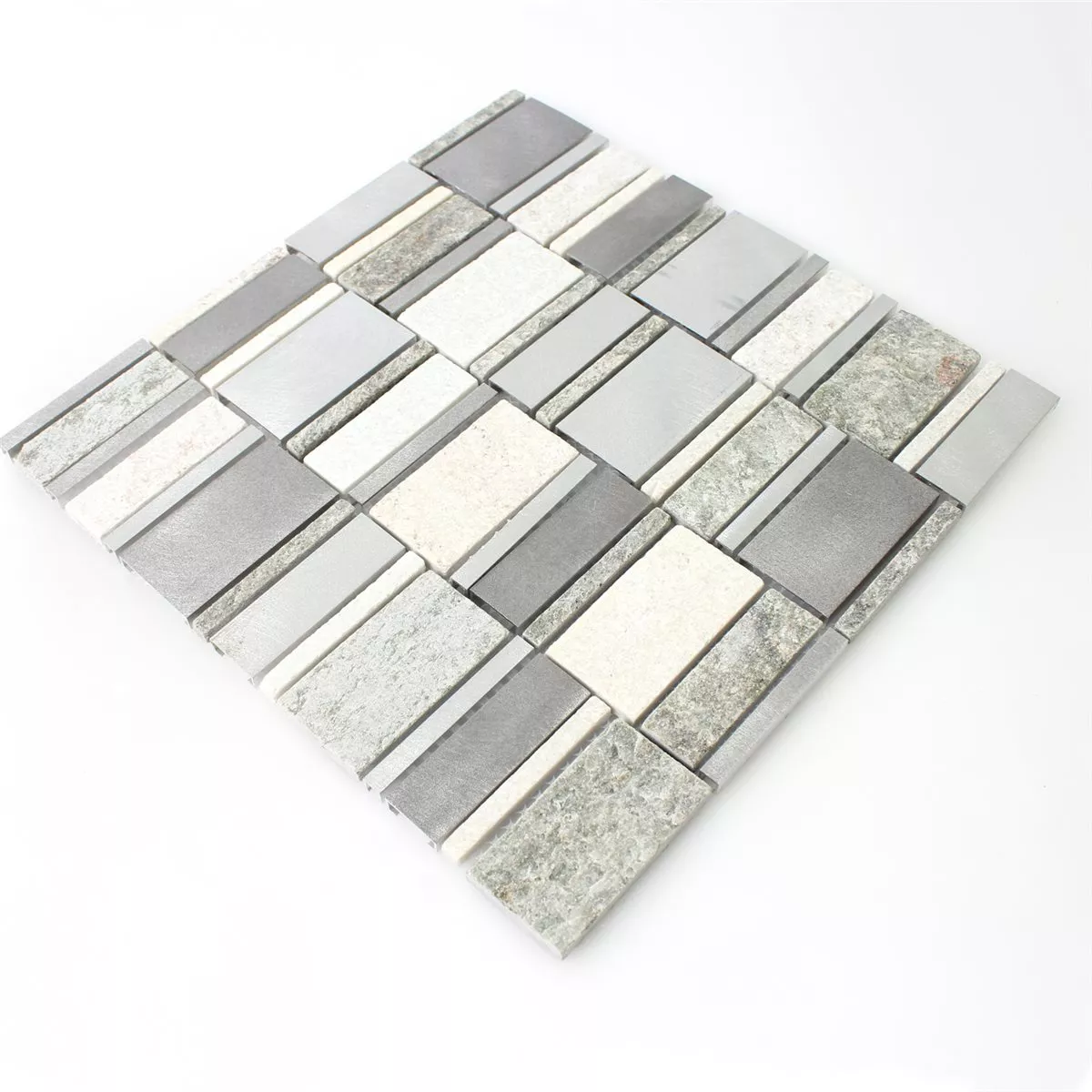 Mosaik Kvartsit Aluminium Silver Mix