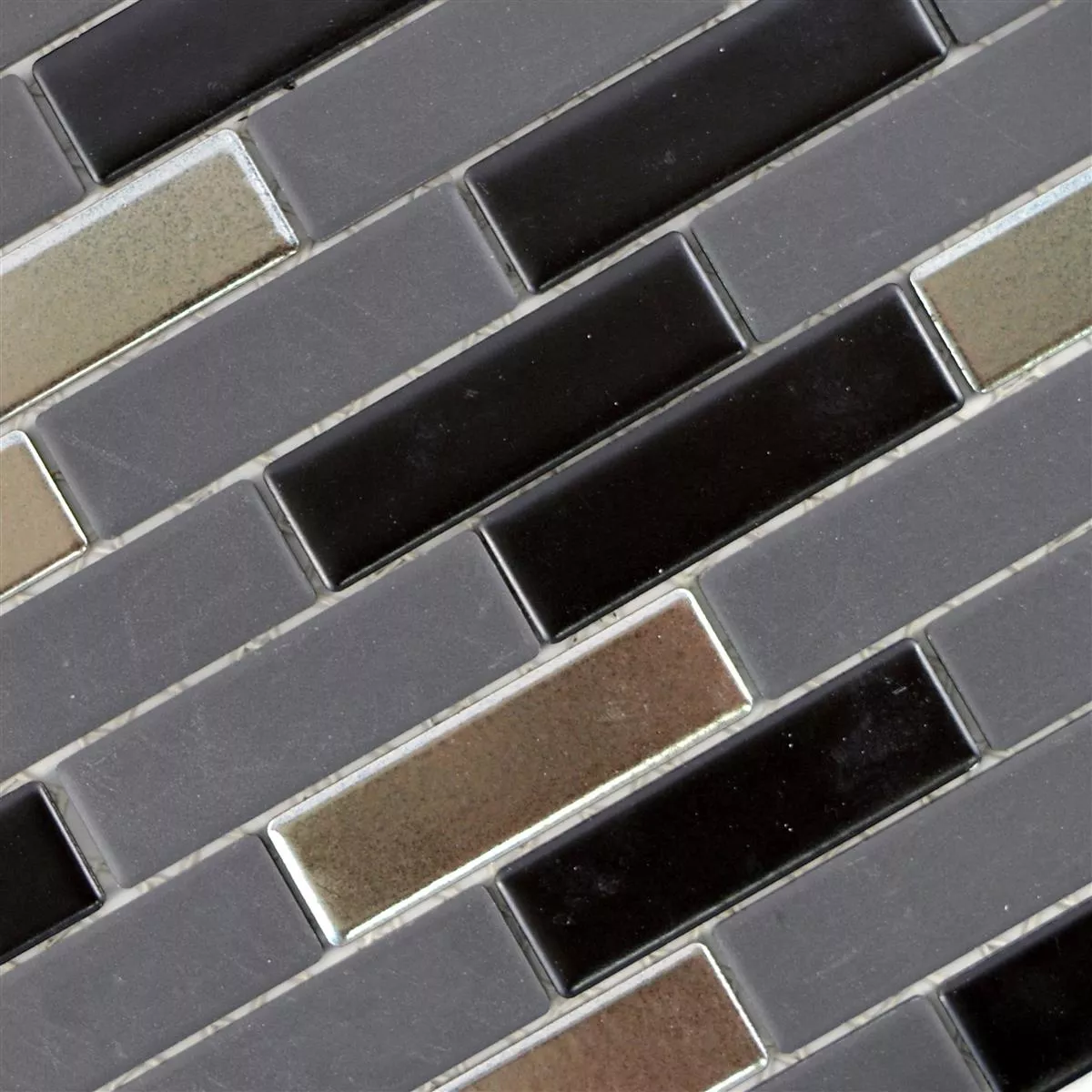 Keramik Mosaik Ramses Svart Silver