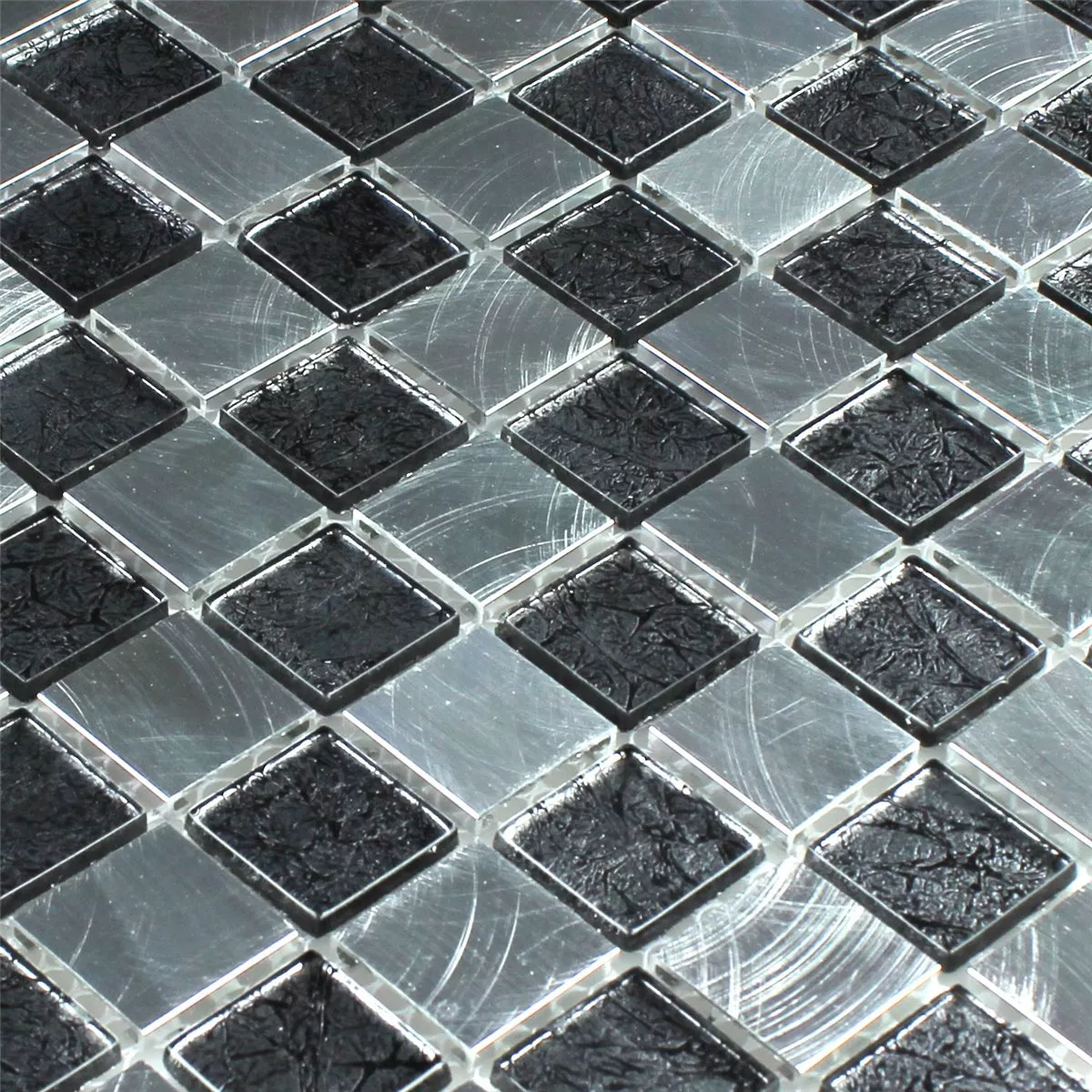 Prov Glas Aluminium Mosaik Schackbräde 
