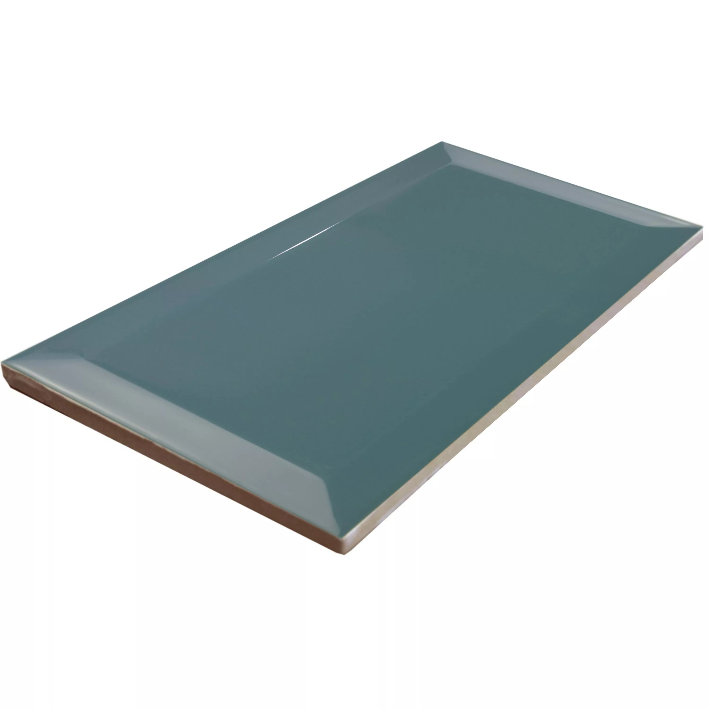 Prov Metro Kakel Brussel Med Fasett 10x20x0,7cm Teal