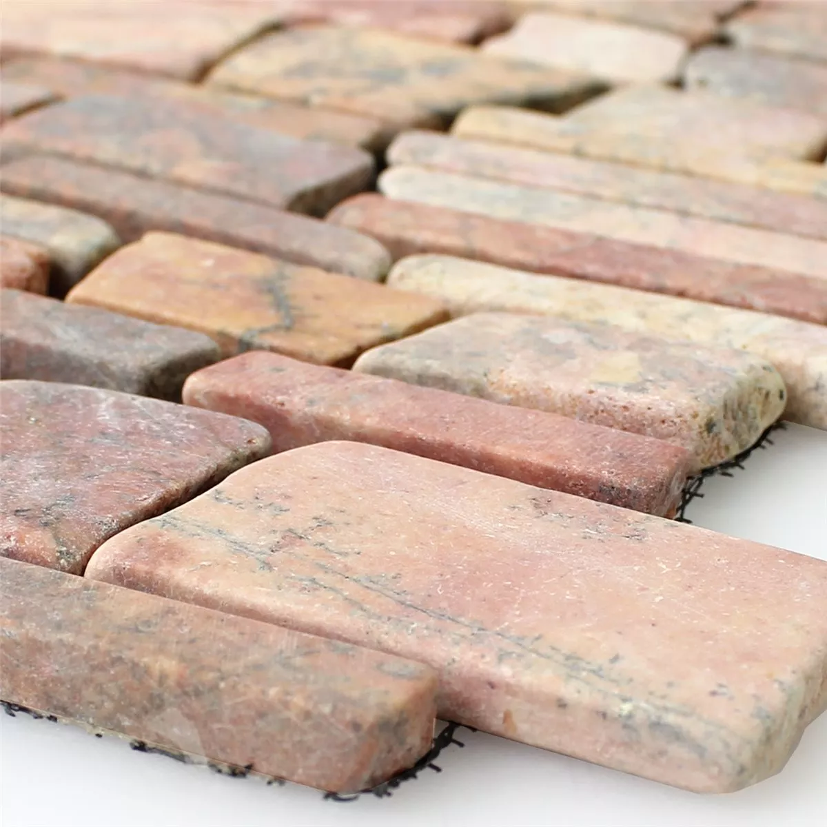 Prov Mosaik Marmor Natursten Brick Rosso Verona