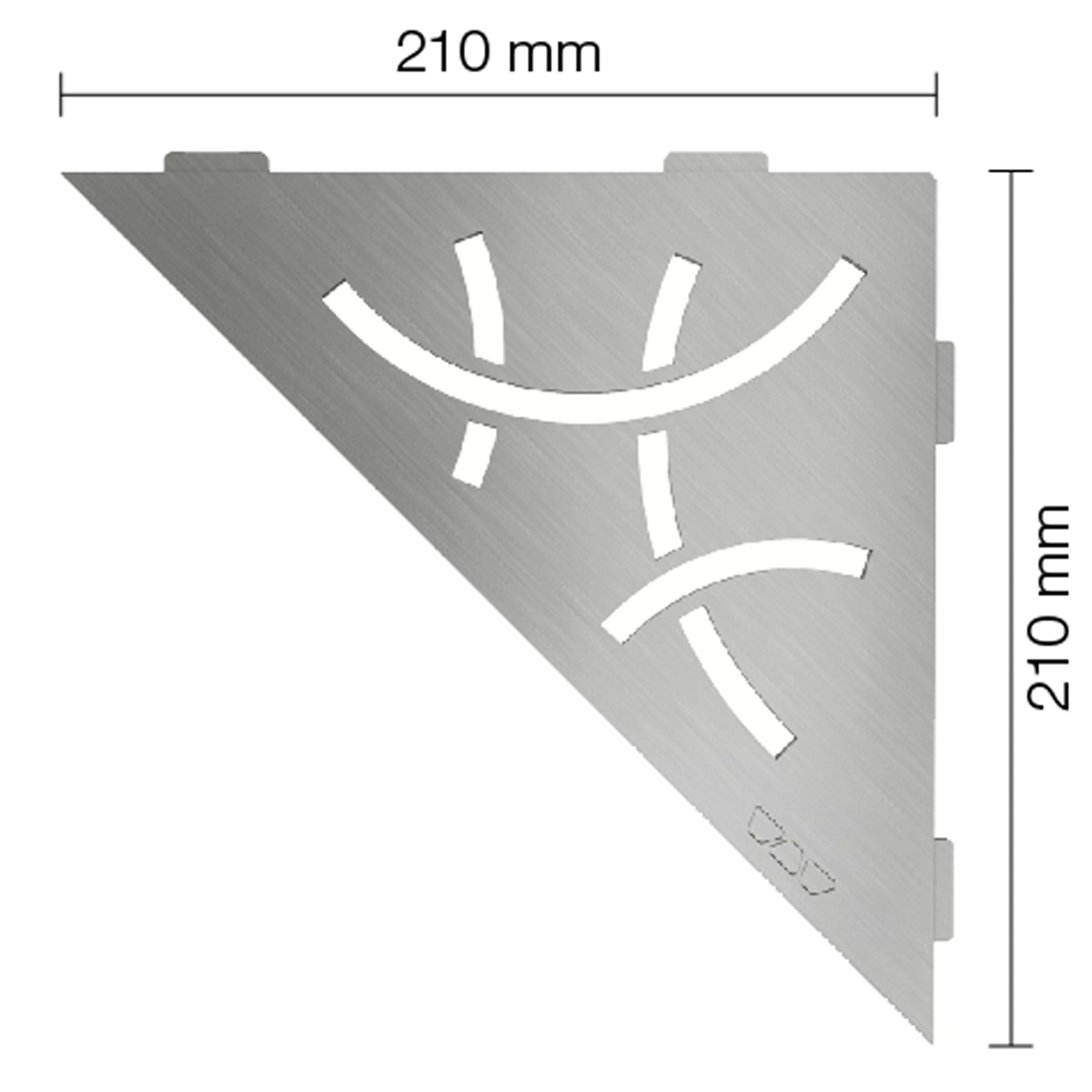Schlüter vägghylla triangel 21x21cm Curve rostfritt stål