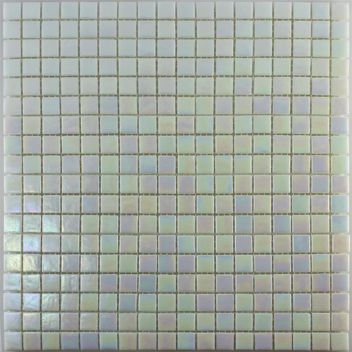 Glasmosaik Pärlemor Effekt Ingolstadt Vit Fyrkant 15