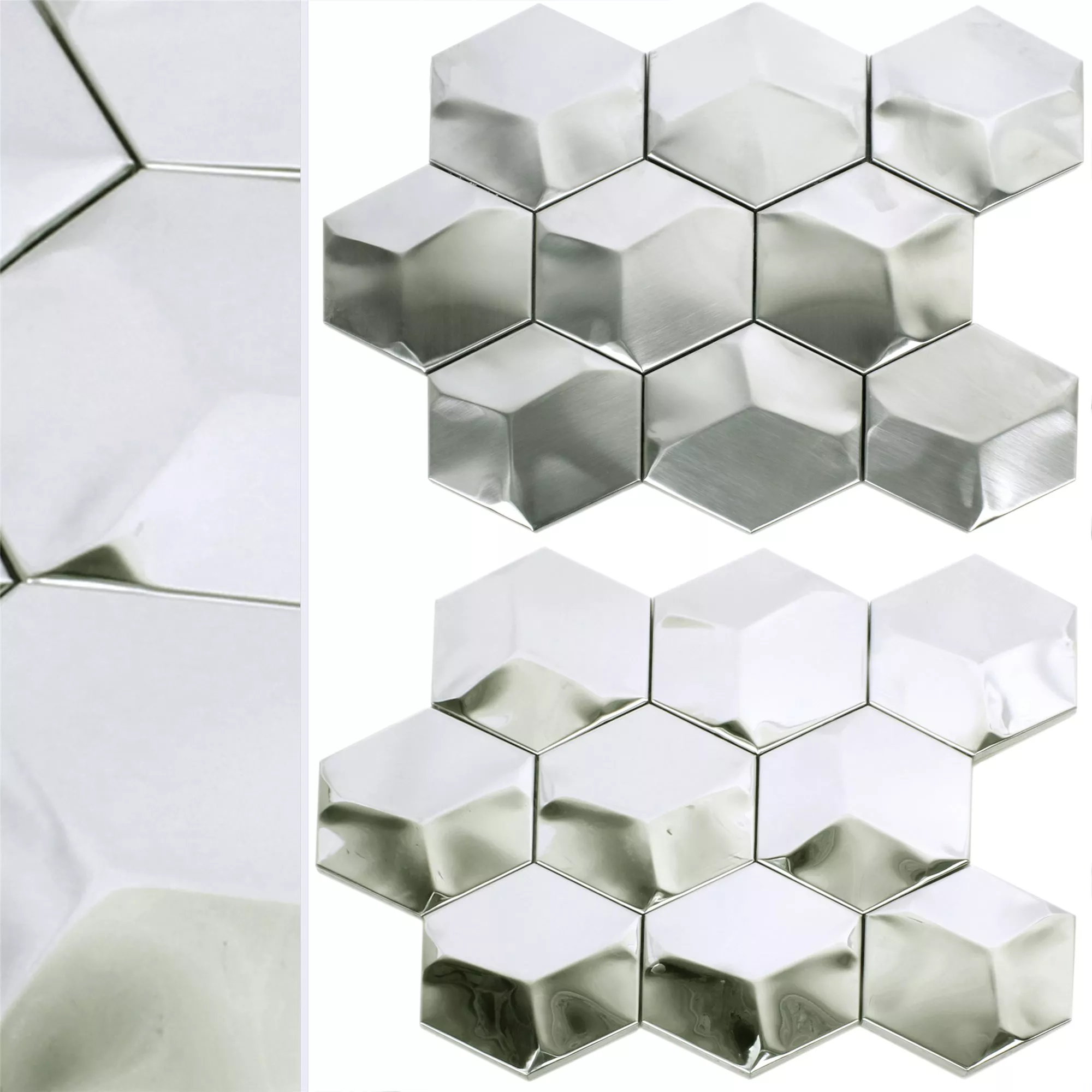 Prov Mosaik Rostfritt Stål Contender Hexagon Silver
