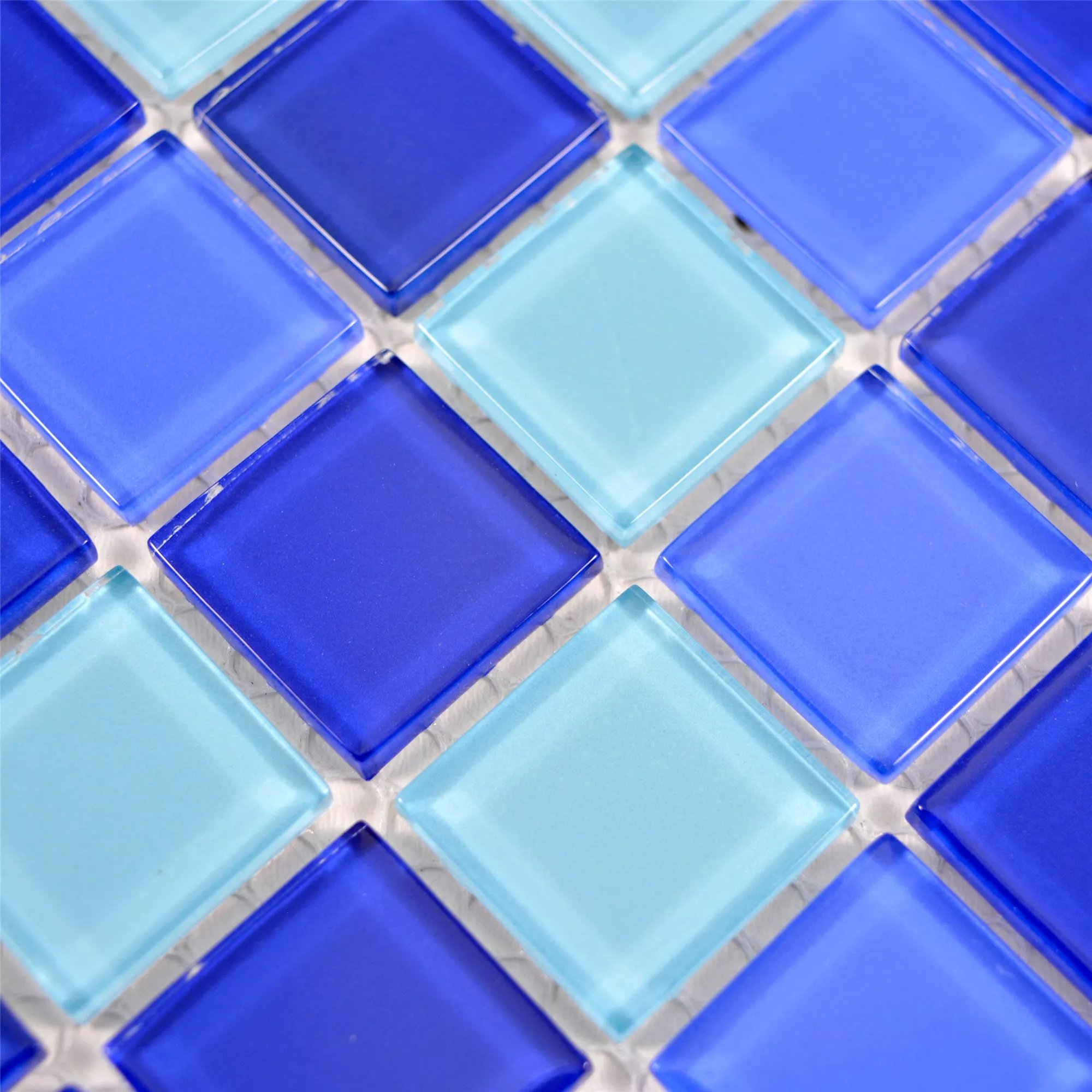 Glasmosaik Plattor Bommel Blå