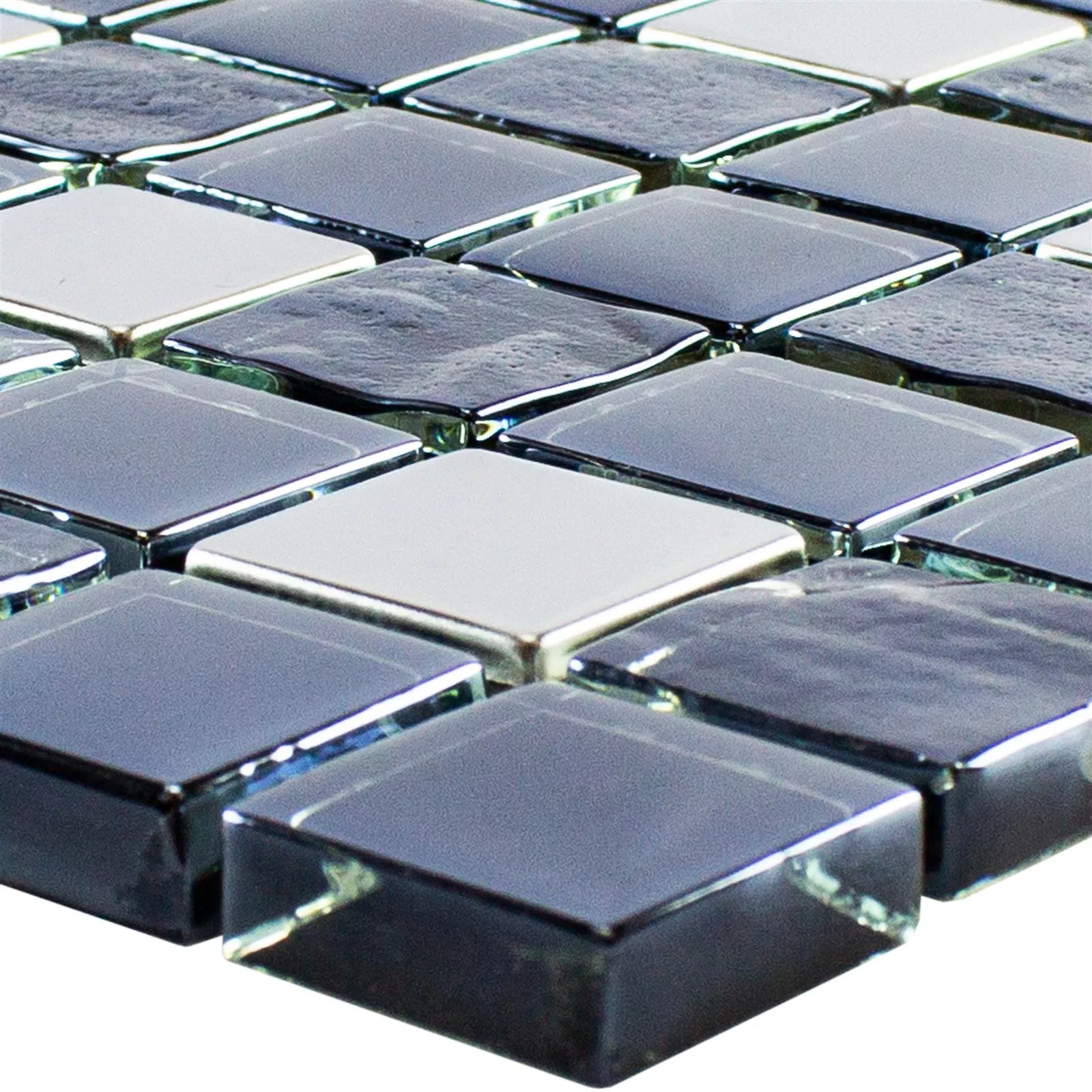 Prov Glasmosaik Kakel Larisa Metallic Svart Silver