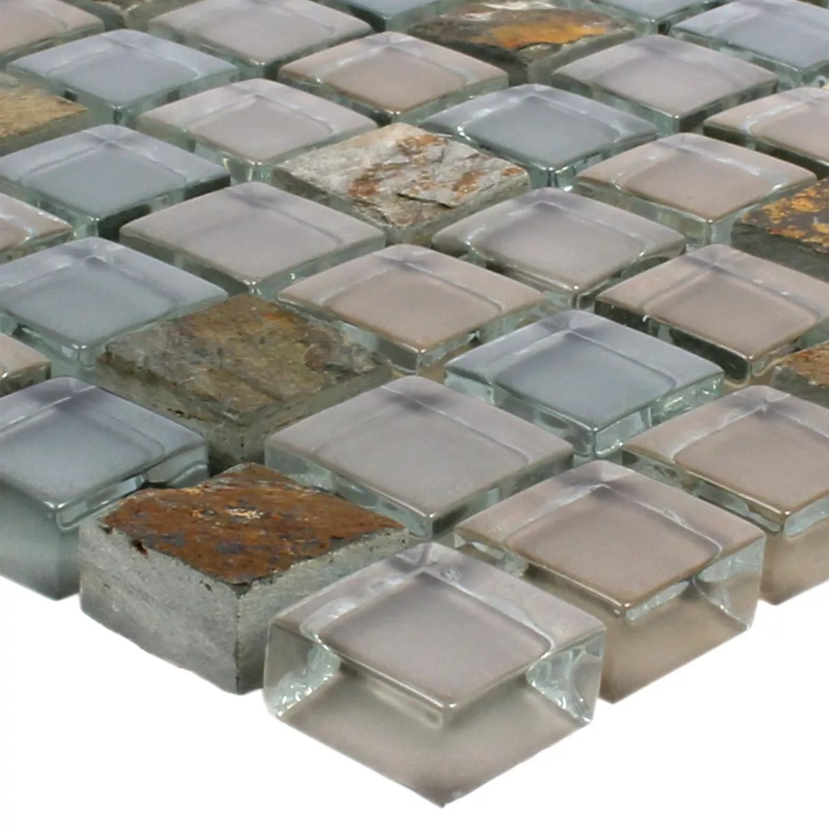 Mosaik Marmor Java Glasmix Apollo Brun 15