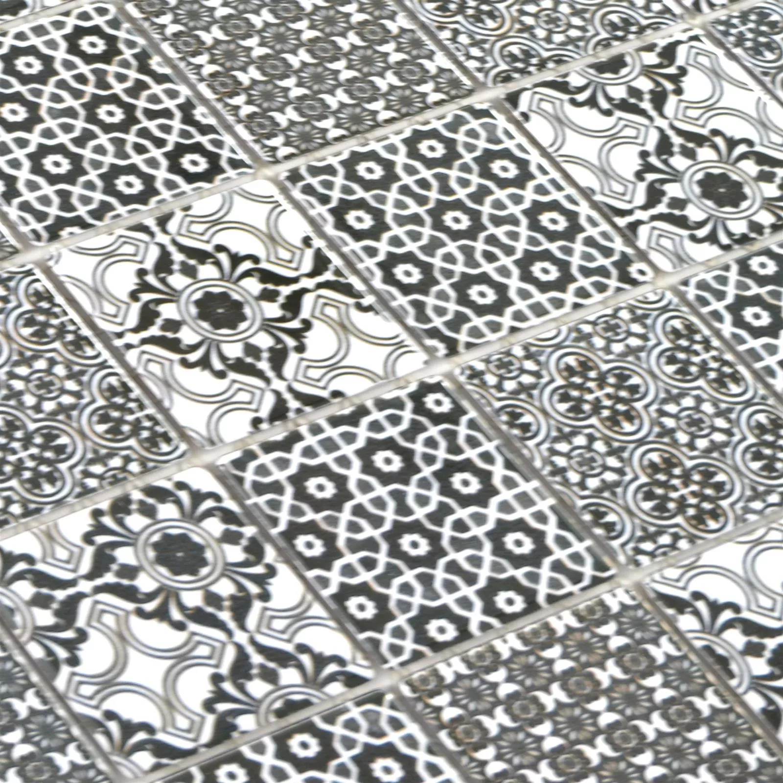 Keramik Mosaik Daymion Retro Optik Fyrkant 47 Svart