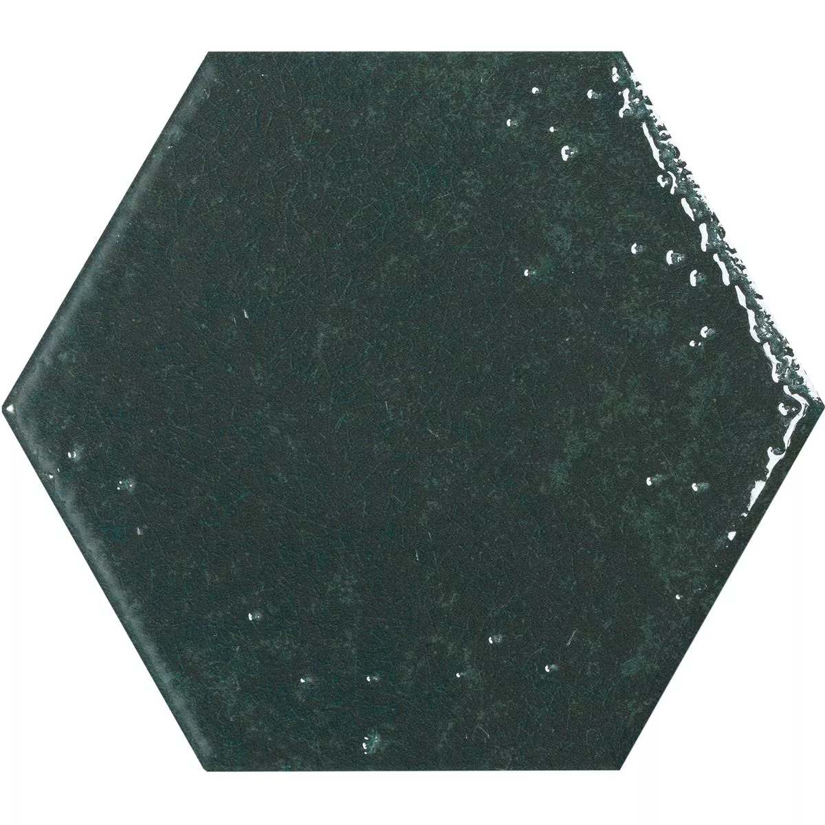 Kakel Lara Glänsande Korrugerad 13x15cm Hexagon Grön