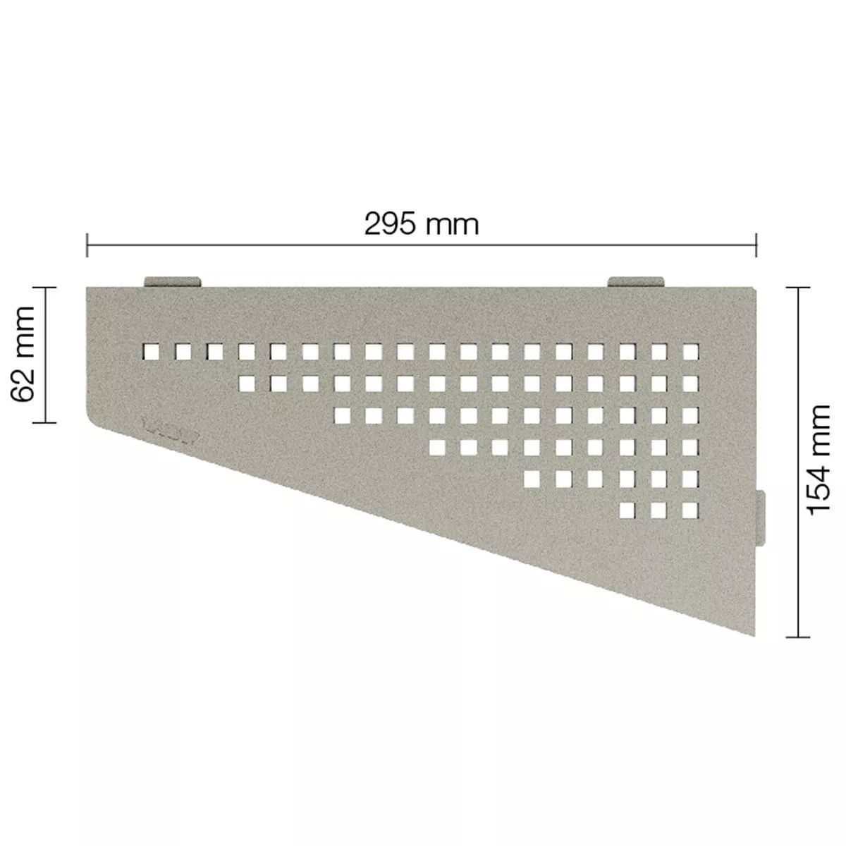 Vägghylla duschhylla Schlüter fyrkantig 15,4x29,5cm fyrkantig grå