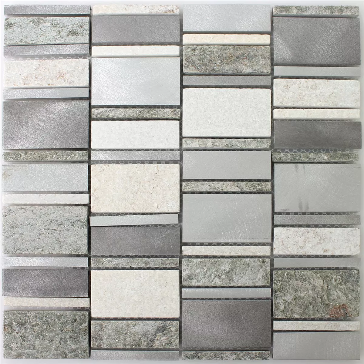 Prov Mosaik Kvartsit Aluminium Silver Mix