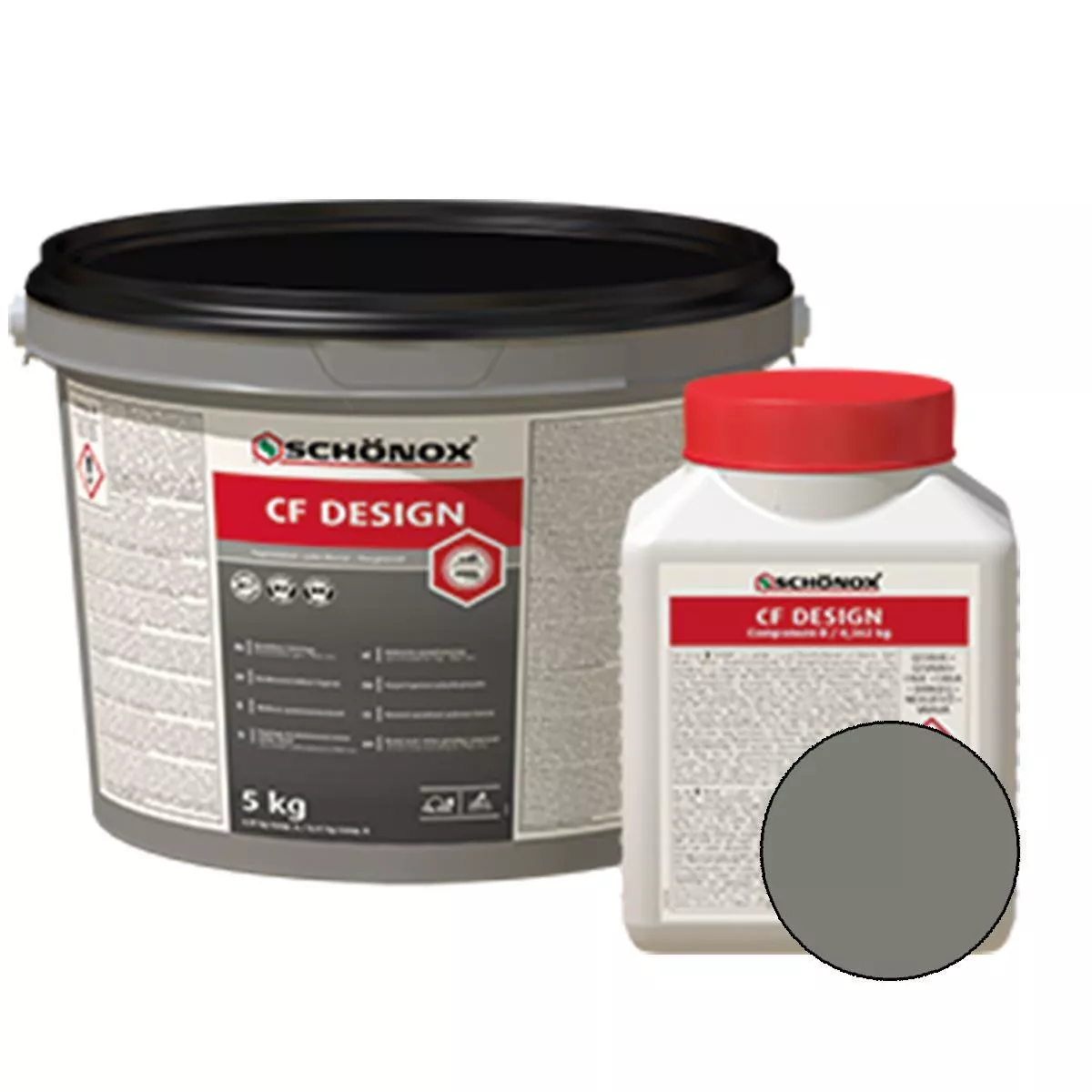 Grout Schönox CF Design Epoxiharts Colorfuge Grå 5 kg