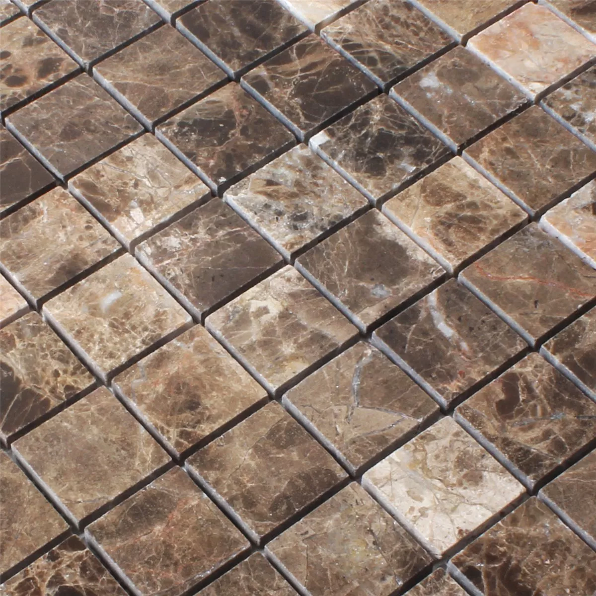 Mosaik Marmor Emprador Brun 32x32mm