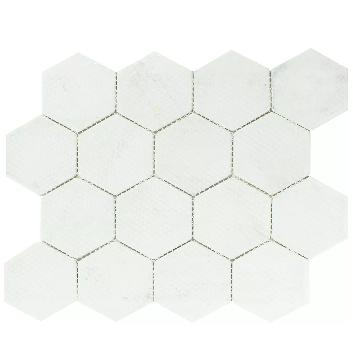 Glasmosaik Plattor Hammerbrook Hexagon Grå