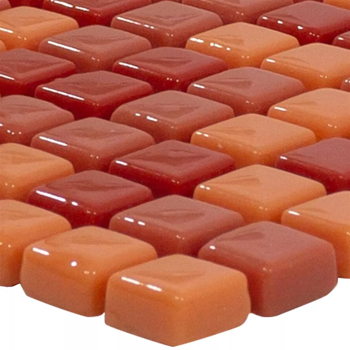 Glasmosaik Plattor Delight Röd-Apelsin Mix