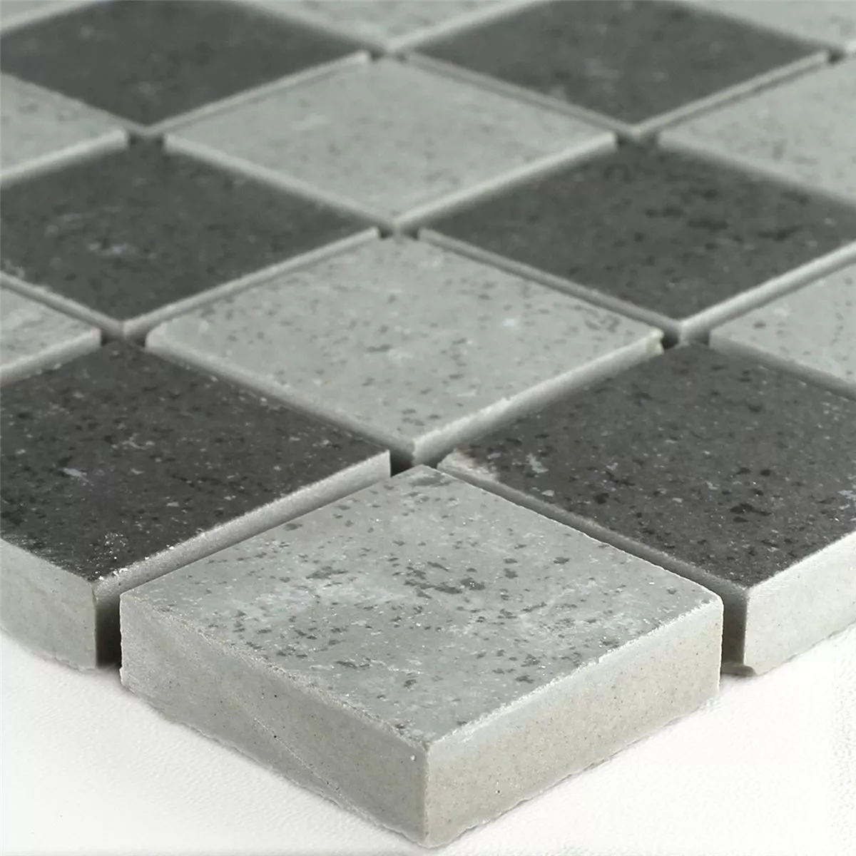 Mosaik Schackbräde Grå Matt