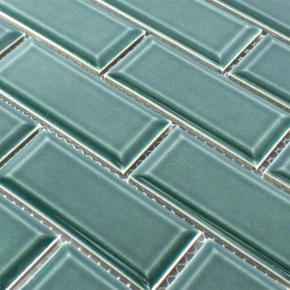 Keramik Mosaik StPauls Metro Med Fasett Grön