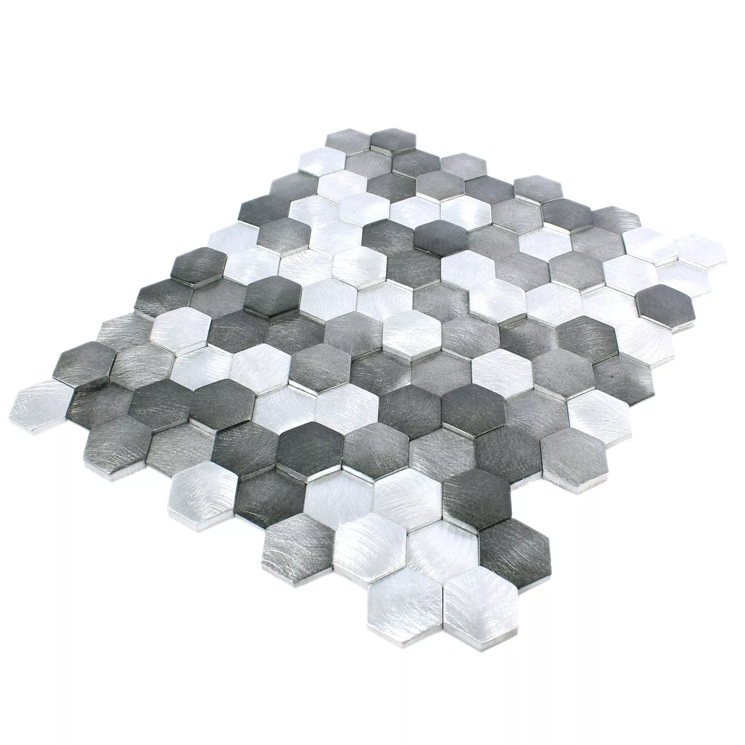 Prov Mosaik Sindos Hexagon 3D Svart Silver