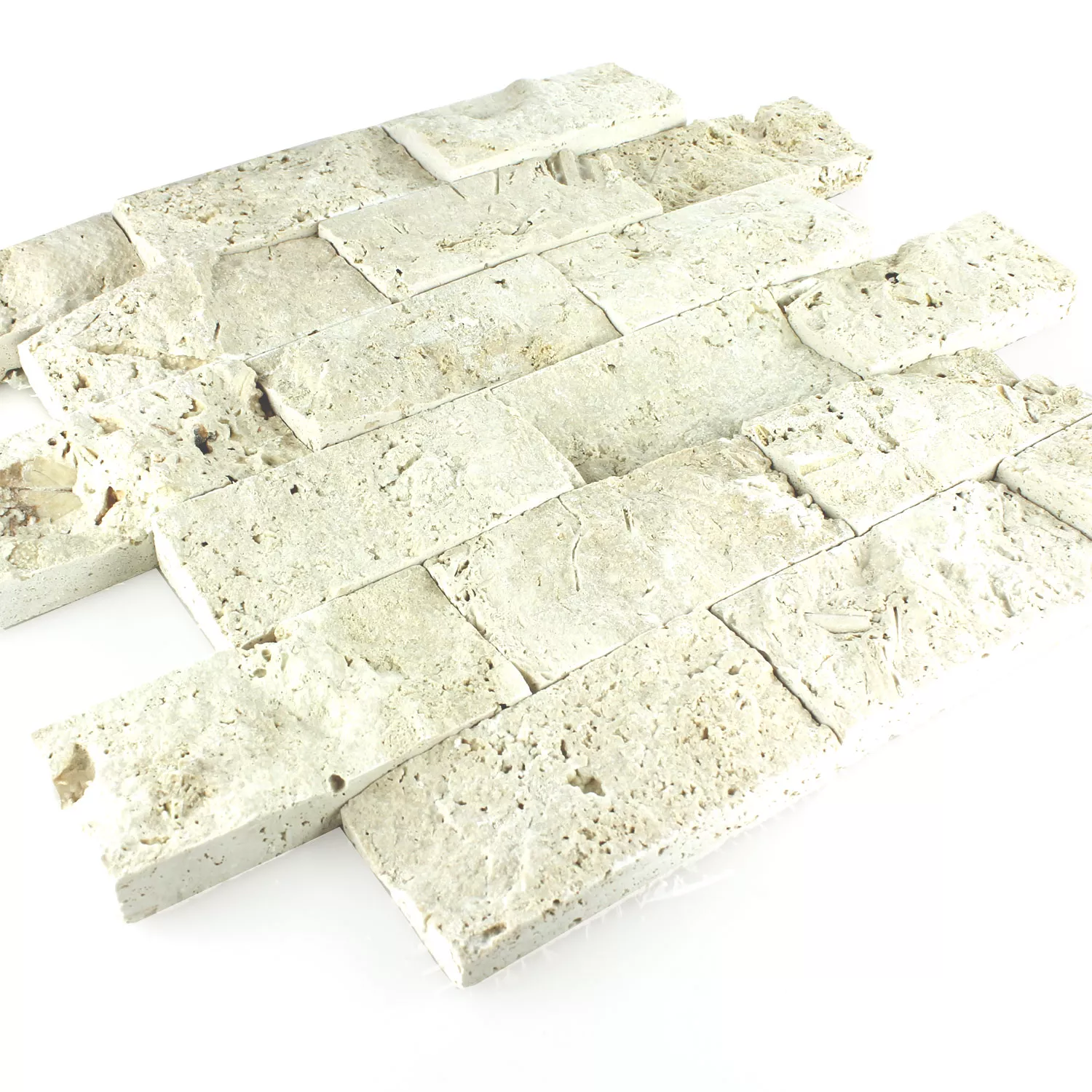 Prov Travertin 3D Mosaik Chiaro Brick