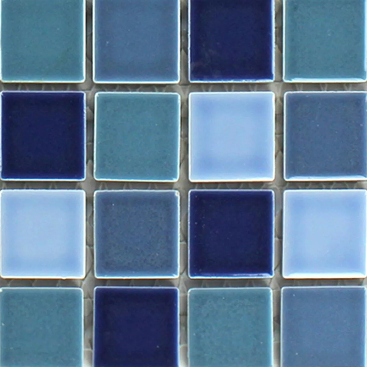 Prov Mosaik Keramik Blå Mix Glänsande
