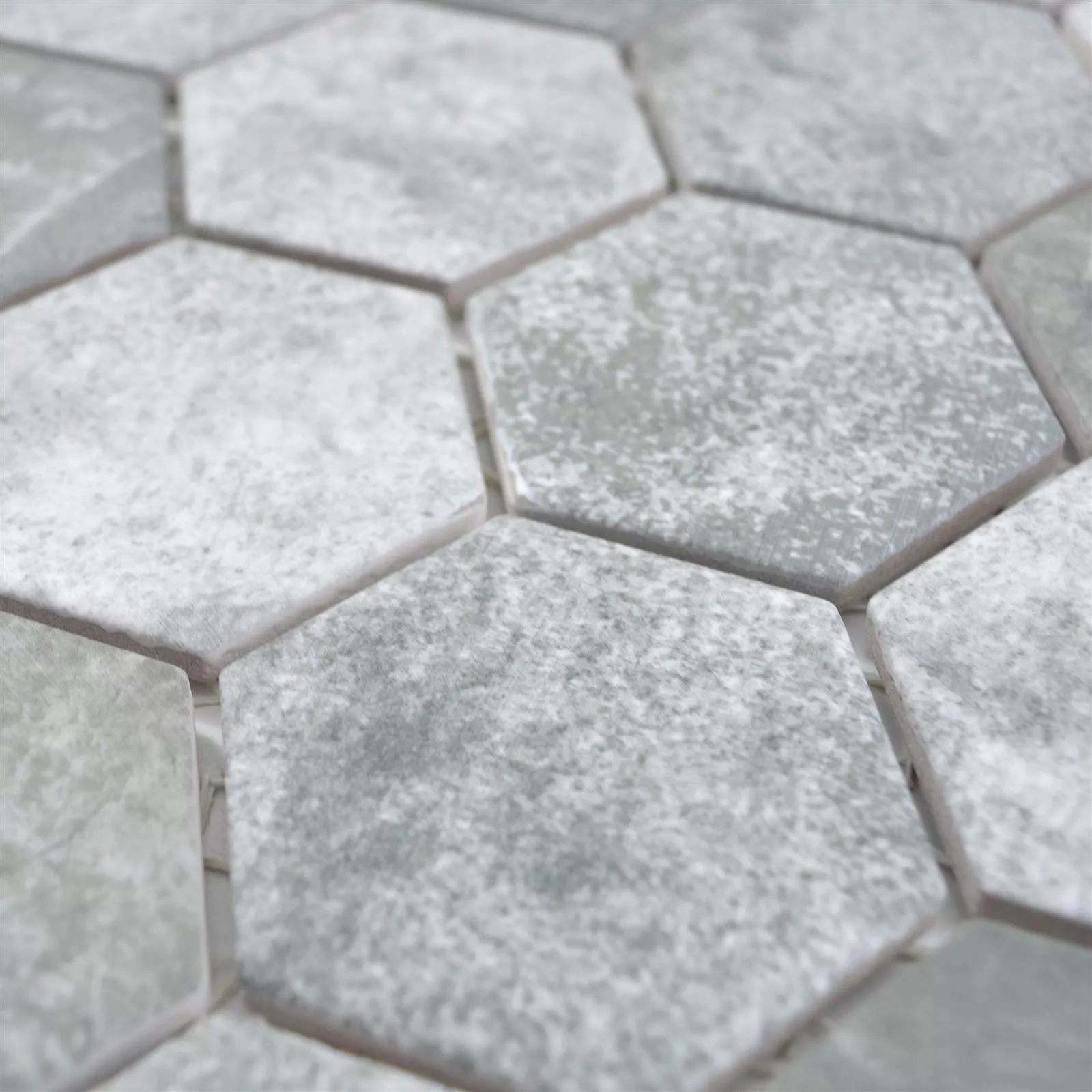 Prov Keramikmosaik Comtessa Hexagon Cement Optik Mörkgrå