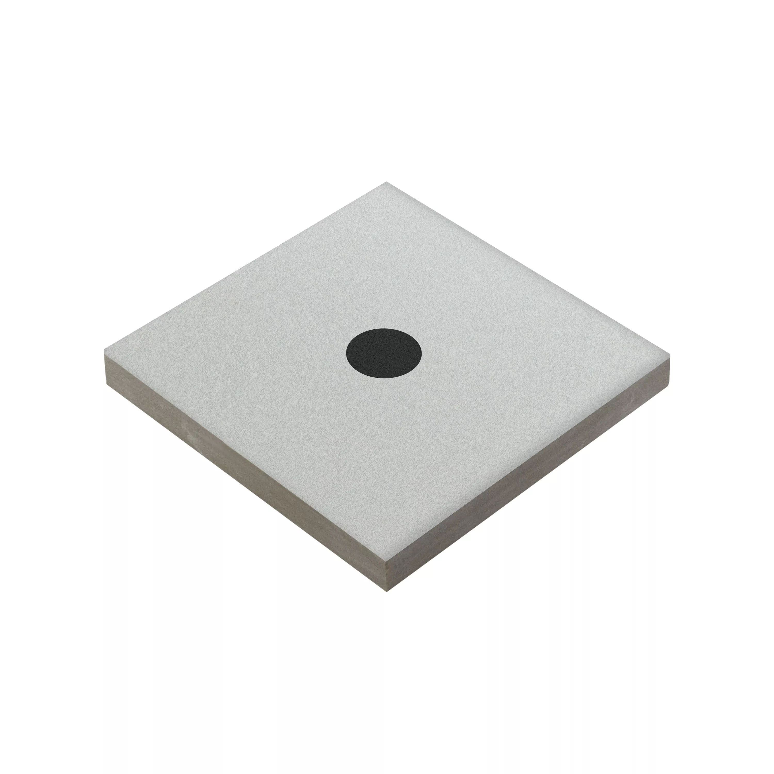 Stengods Plattor Genexia Svart Vit Decor 3 Rosone  4,6x4,6cm