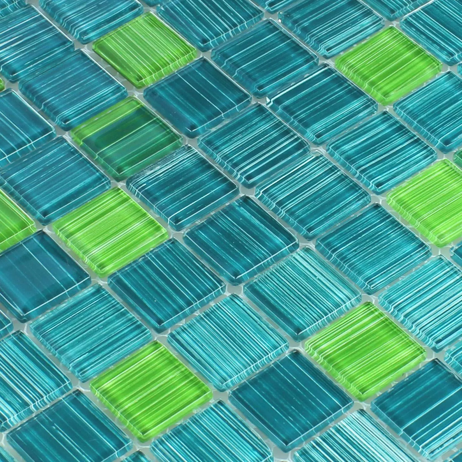 Randige Kristall Glasmosaik Grön Mix