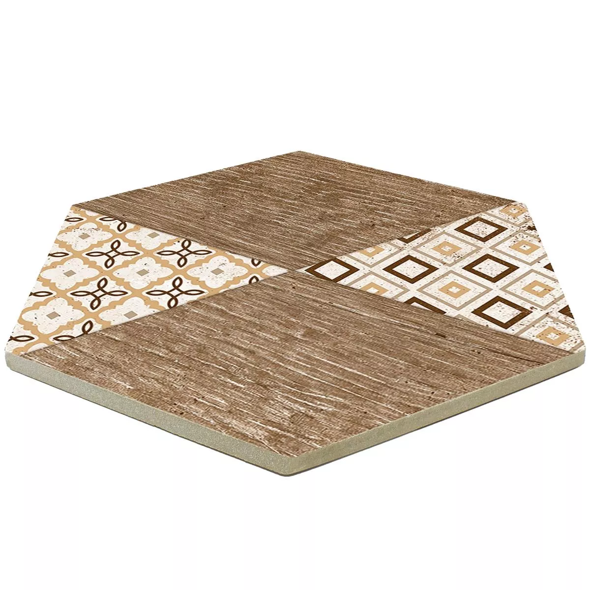 Stengods Plattor Isfahan Hexagon Beige 22,5 x 25,9cm