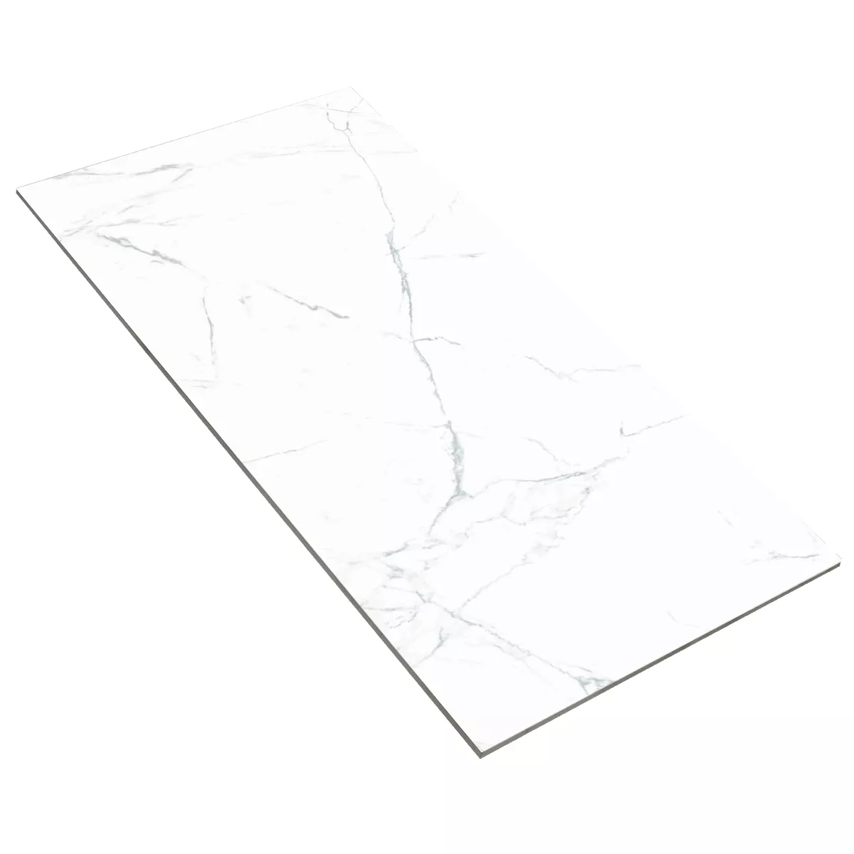 Klinker Ampezzo Calacatta Marmor Optik Vit Grå Polerad Glänsande 60x120cm