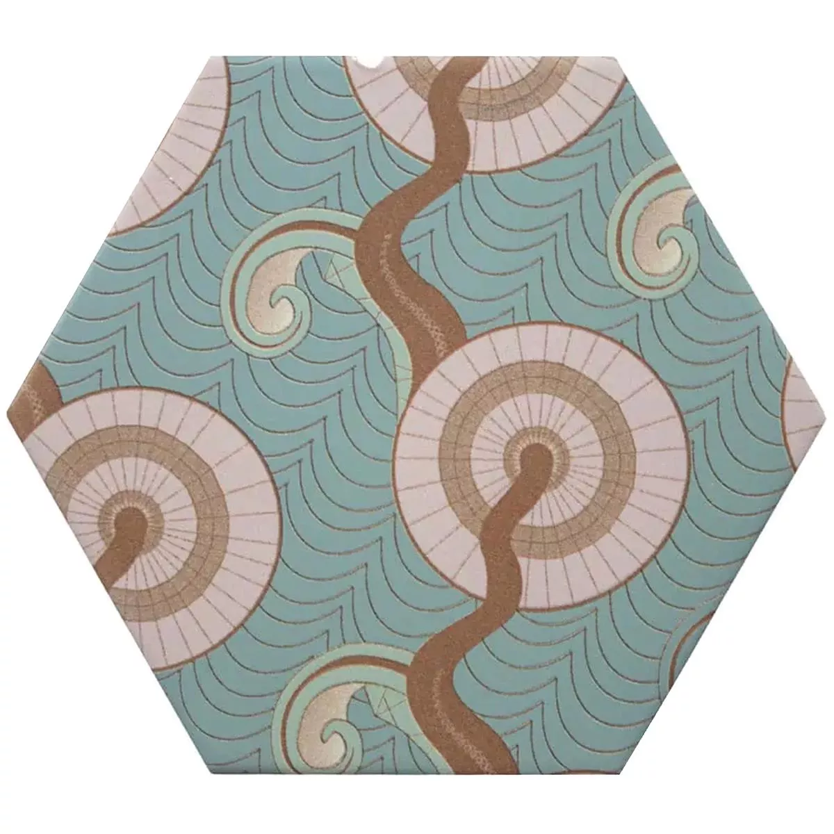 Stengods Plattor Modena Hexagon Decor 2