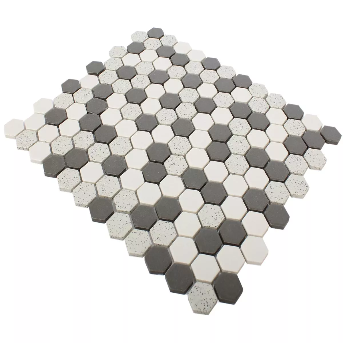 Keramik Mosaik Monforte Hexagon Svart Grå