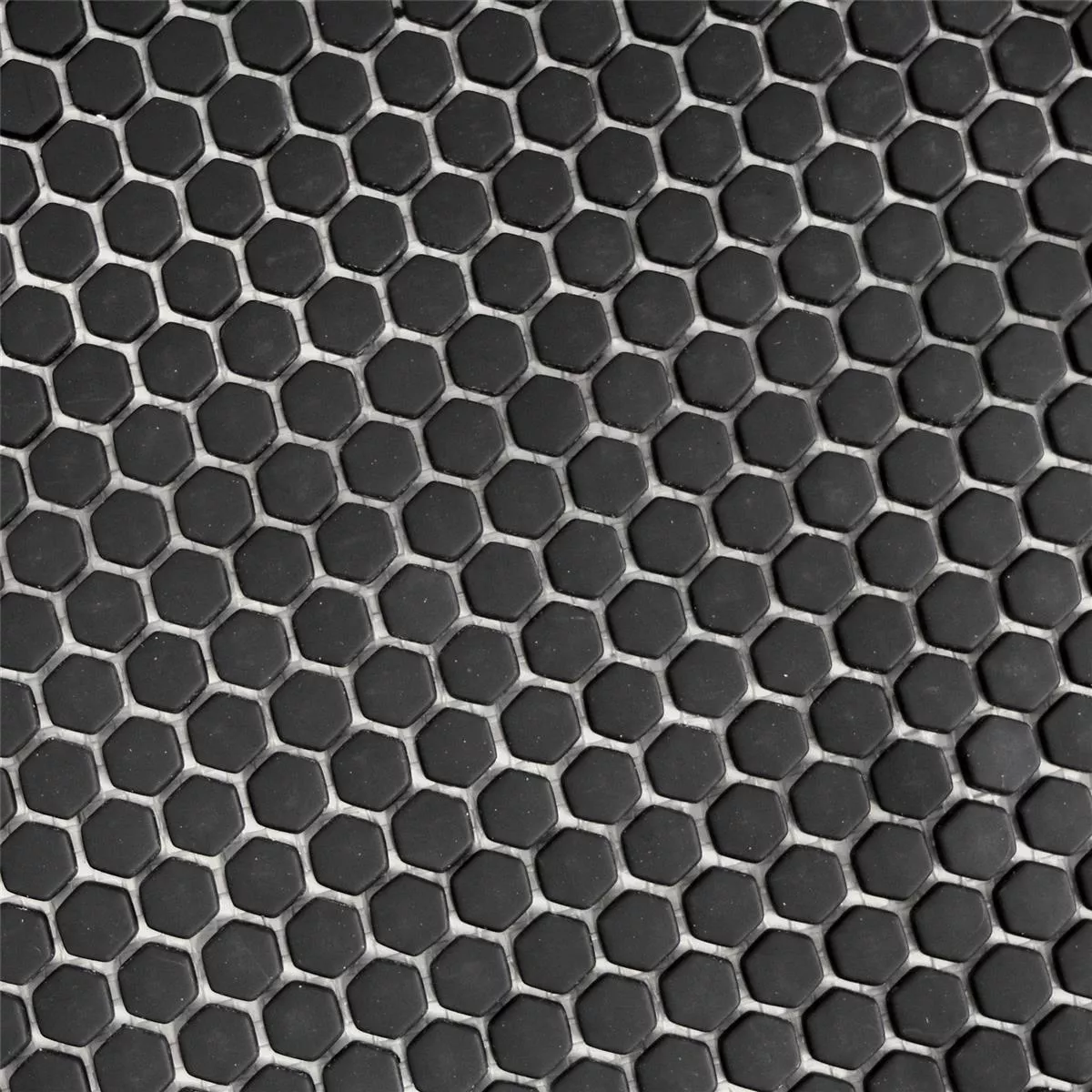 Glasmosaik Plattor Kassandra Hexagon Svart Matt