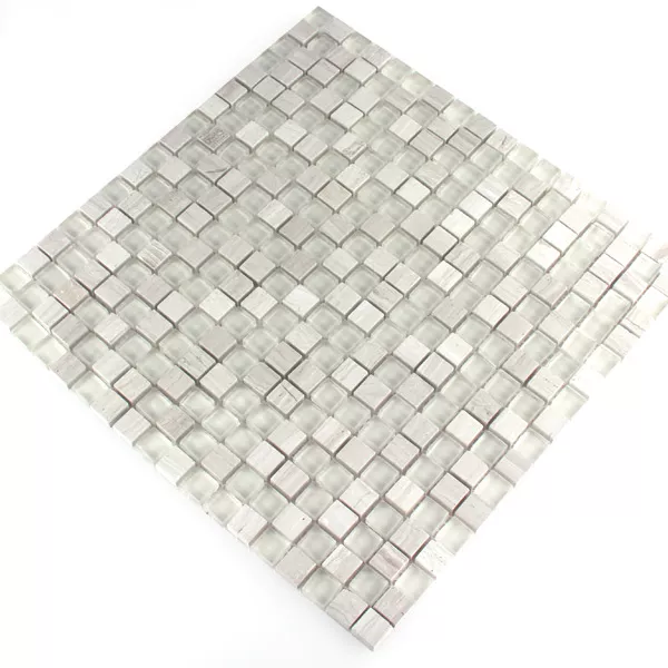 Mosaik Glas Marmor Grå Mix 15x15x8mm